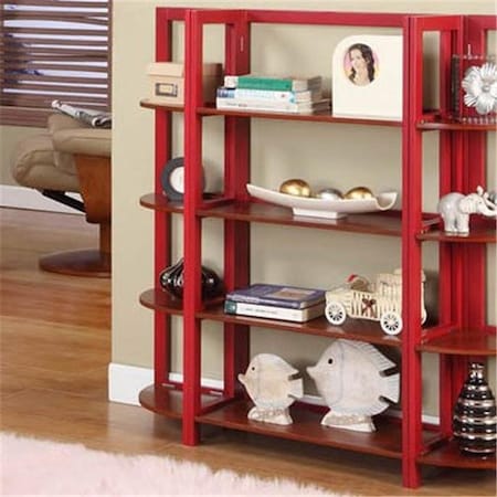 INROOM FURNITURE DESIGNS Inroom Furniture Designs BK24 Bookcase Red - Walnut Finish BK24
